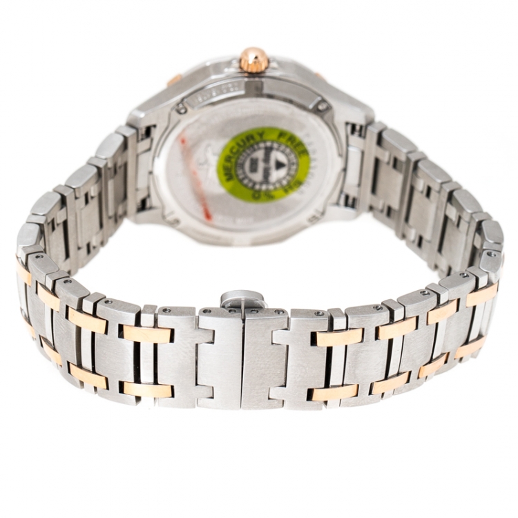 Pre Owned Concord Mother of Pearl Stainless Steel Rose Gold CVC Coated Diamonds Saratoga 0320169 Women's Wristwatch 31 mm
