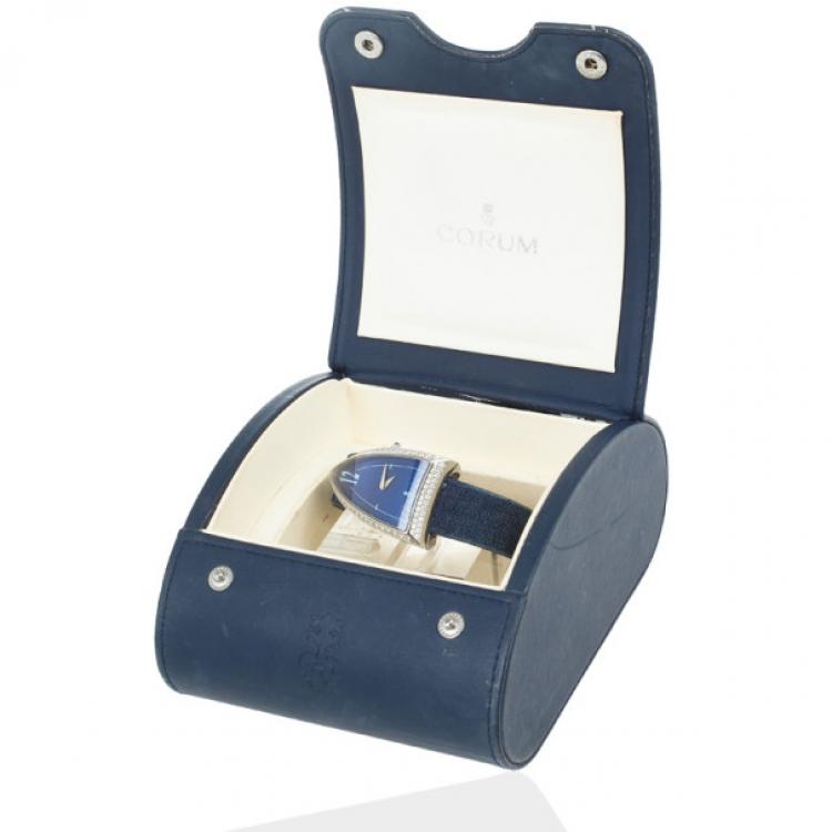 Pre Owned Corum Limited Edition Burj Al Arab Diamond 18 K White Gold Womens Wristwatch 29 MM