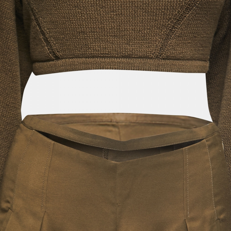 Pre Owned Cult Gaia Military Green Crop Top Pant Set M