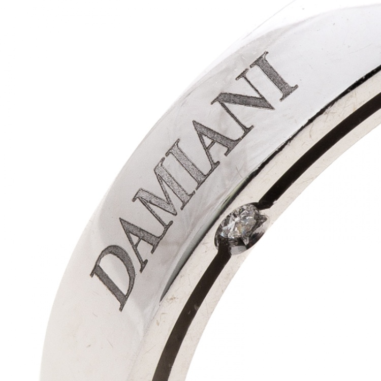 مملوكة مسبقًا Damiani & Brad Pitt Diamond 18k White Gold Wedding Band Ring Size 58