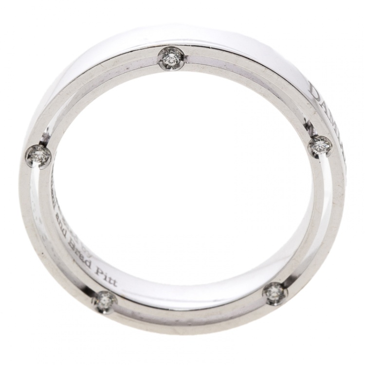 مملوكة مسبقًا Damiani & Brad Pitt Diamond 18k White Gold Wedding Band Ring Size 58