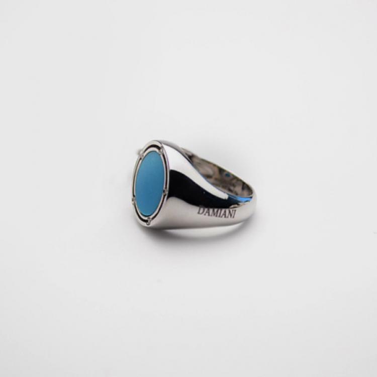 Pre Owned Damiani Round Turquoise Ring Size 55