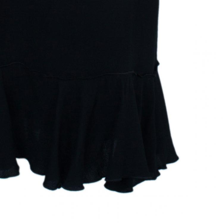 Pre Owned D and G Black Halter Embellished Dress M