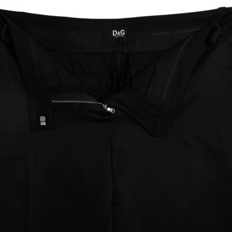 مملوكة مسبقًا D&amp;G Black Cotton Wool Trousers L