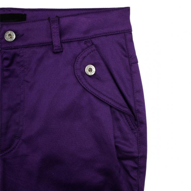 Pre Owned D&G Purple Satin Jeans L