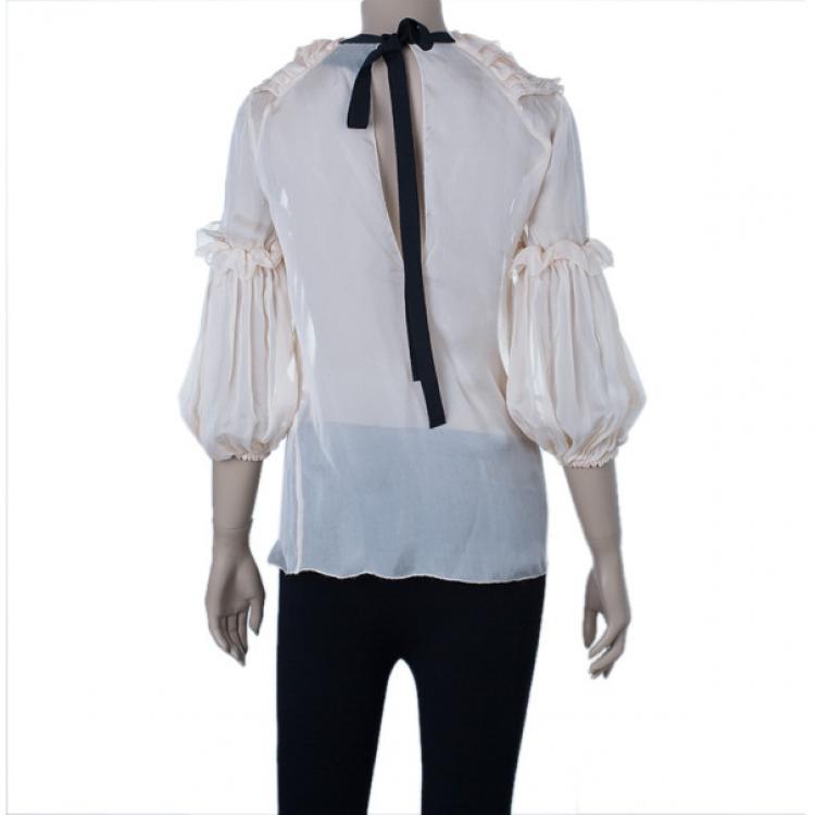 Pre Owned D and G Light Pink Ruffled Blouse S