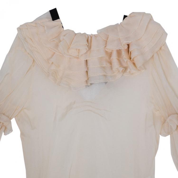 Pre Owned D and G Light Pink Ruffled Blouse S