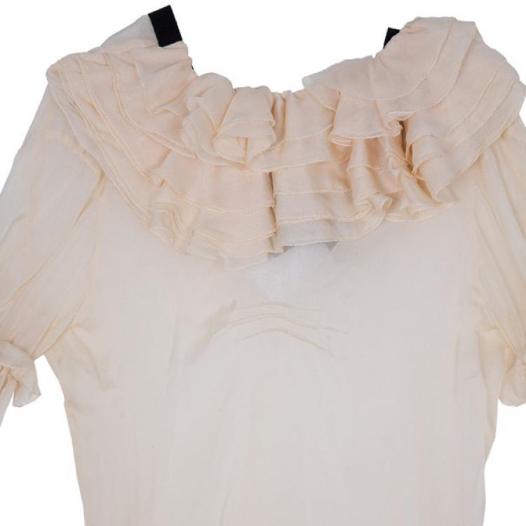 Pre Owned D and G Light Pink Ruffled Blouse S