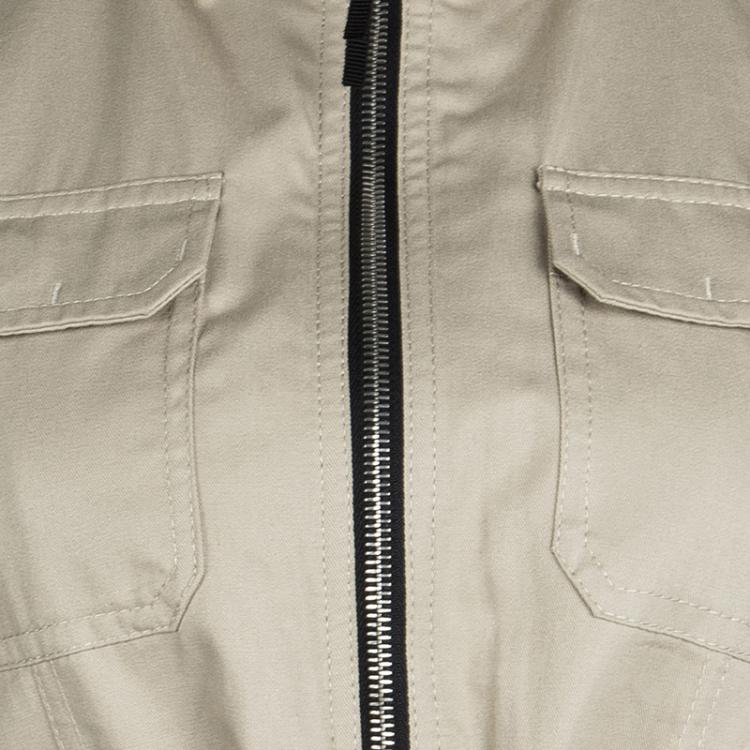 Pre Owned D&G Khaki Cotton Ruffle Tie Detail Zip Front Vest S