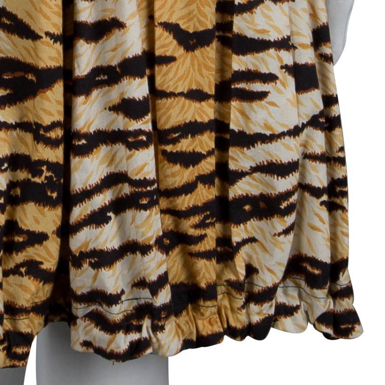 مملوكة مسبقًا D&G Animal Print Smocked Sleeveless Dress M