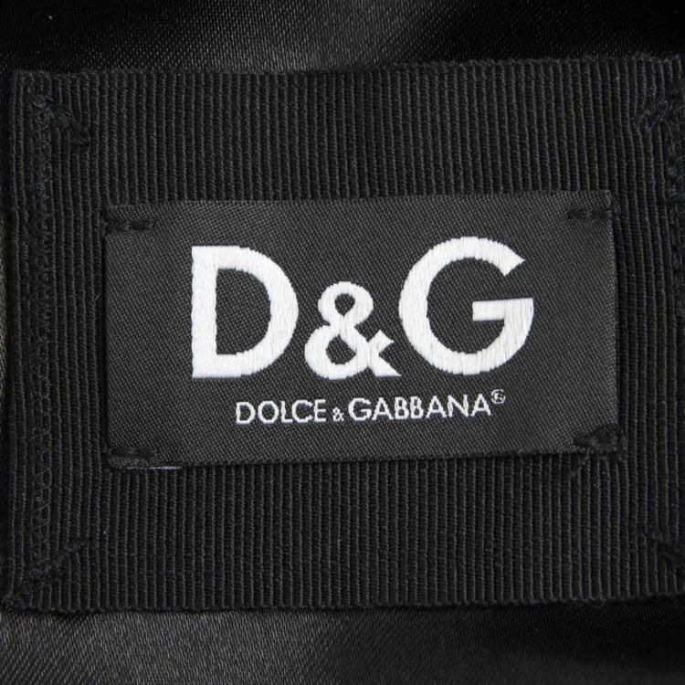 Pre Owned D&G Metallic Gold Lambskin Leather Jacket XS