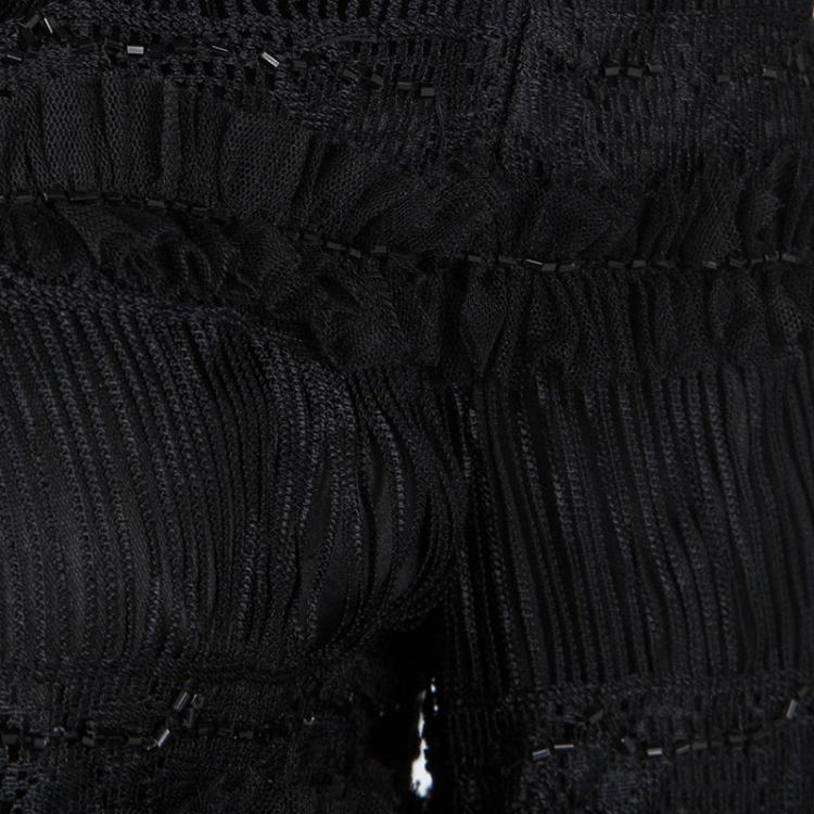 Pre Owned D&G Black Cutout Lace Embellished Tie Detail Jacket S