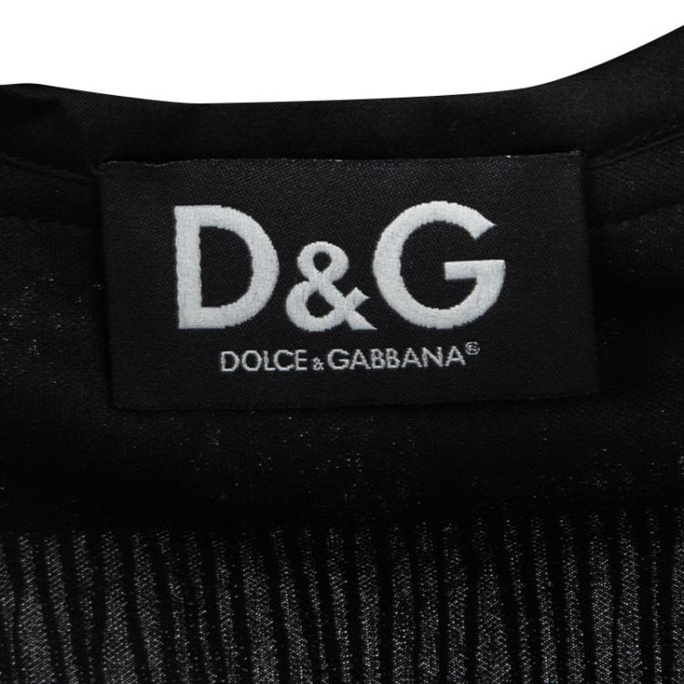 Pre Owned D&G Black Cutout Lace Embellished Tie Detail Jacket S