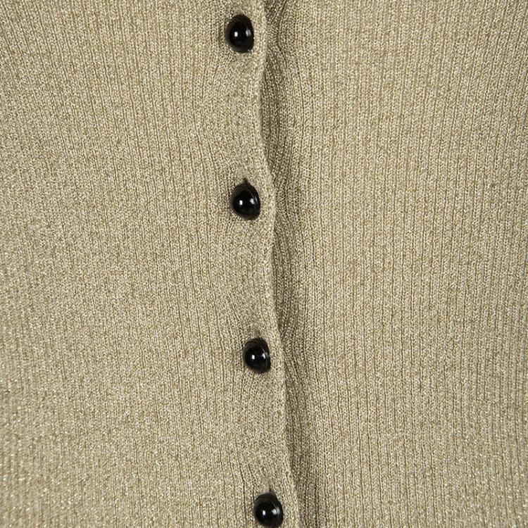 Pre Owned D&G Metallic Gold Ribbed Cardigan S