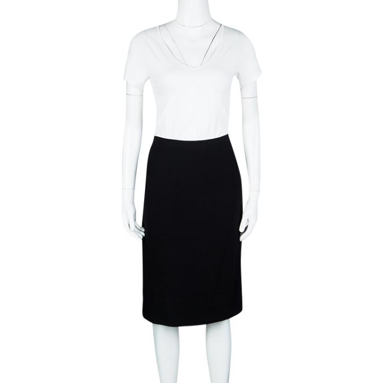Pre Owned D&G Black Wool Pencil Skirt M