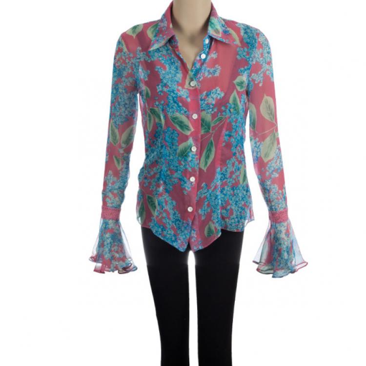 Pre Owned D and G Printed Silk Top S