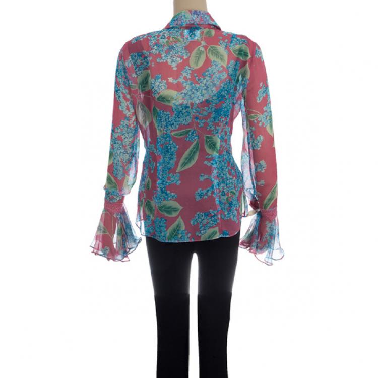 Pre Owned D and G Printed Silk Top S