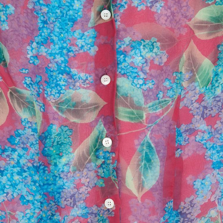 Pre Owned D and G Printed Silk Top S