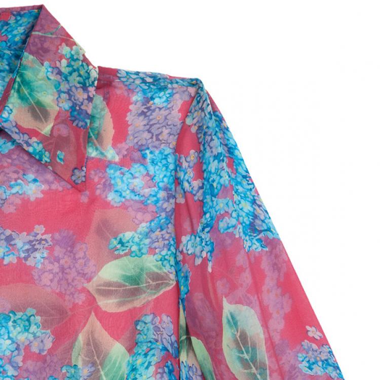 Pre Owned D and G Printed Silk Top S