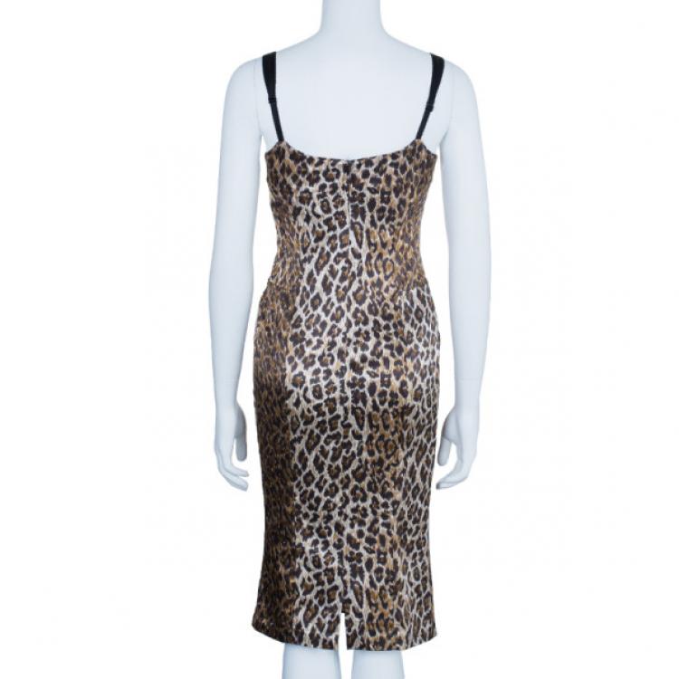 Pre Owned D and G Leopard Print Bustier Dress M