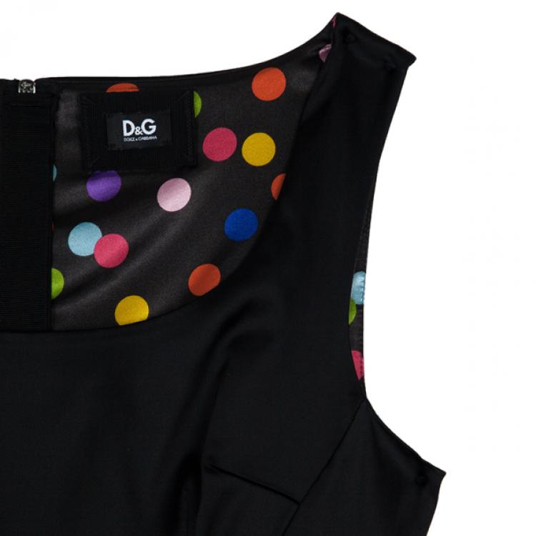 Pre Owned D and G Spotted Silk-Crepe Mini Dress L