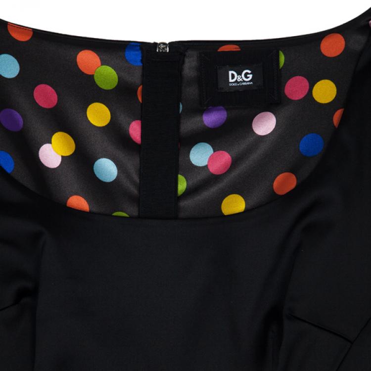 Pre Owned D and G Spotted Silk-Crepe Mini Dress L