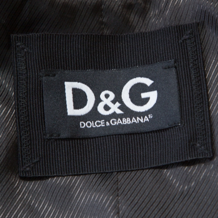 Pre Owned D&G Beige Houndstooth Pattern Frayed Trim Detail Waistcoat M