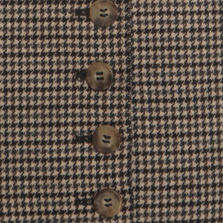 Pre Owned D&G Beige Houndstooth Pattern Frayed Trim Detail Waistcoat M