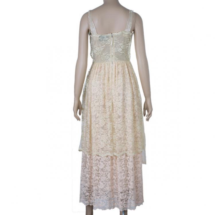 Pre Owned D&G Tiered Lace Dress S