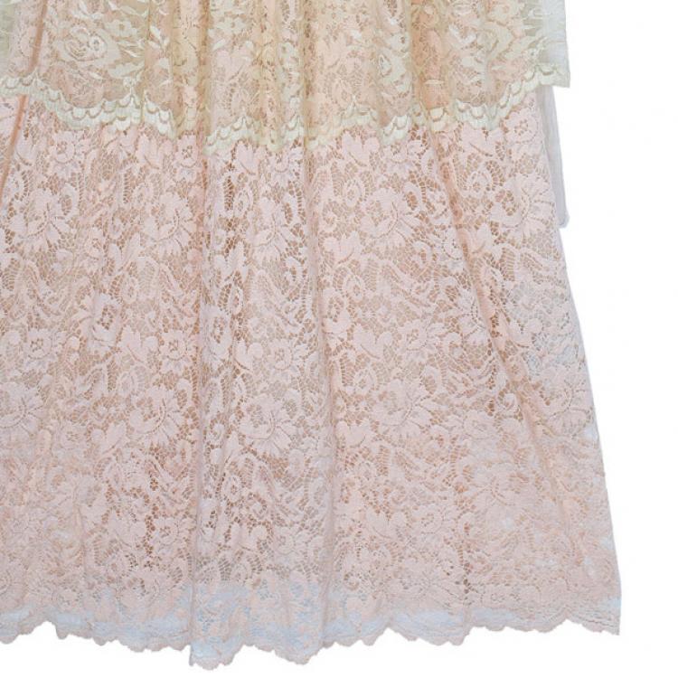 Pre Owned D&G Tiered Lace Dress S