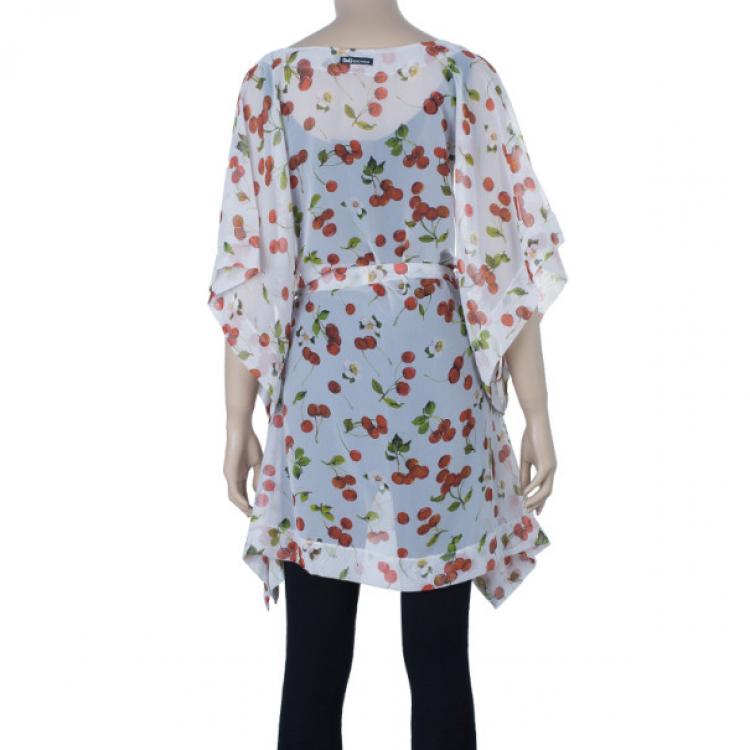 Pre Owned D&G Red Cherry Short Kaftan L