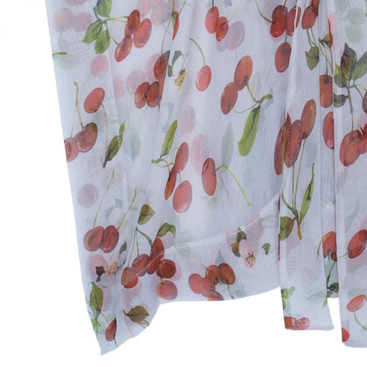 Pre Owned D&G Red Cherry Short Kaftan L