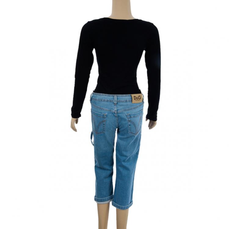 Pre Owned D and G Crop 3/4 Denim Jeans M