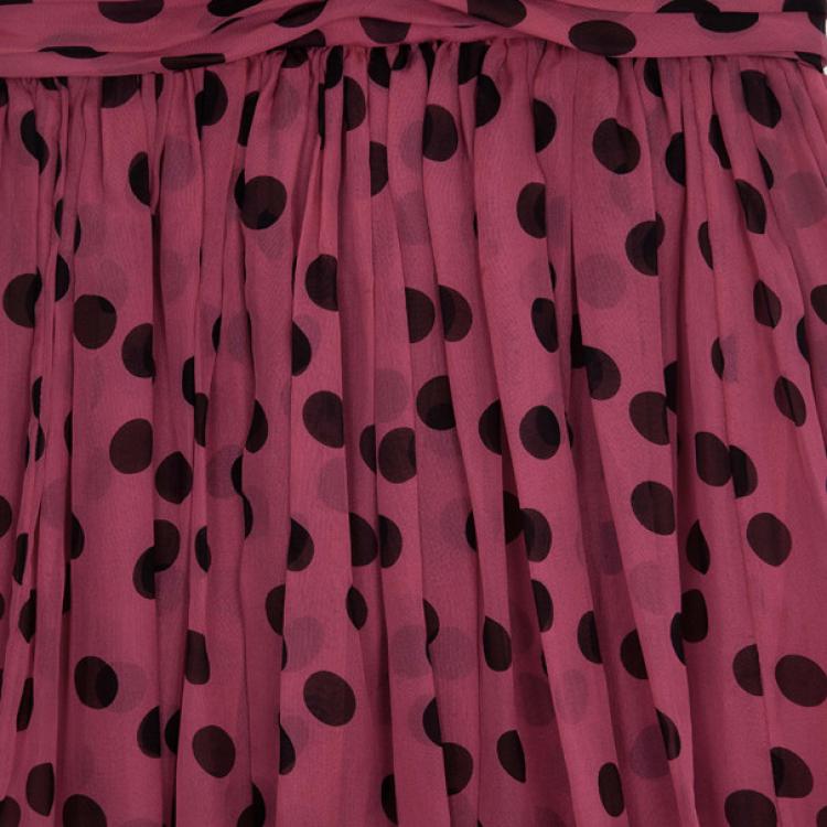 Pre Owned D&amp;G Ruched Polka Dot Dress M