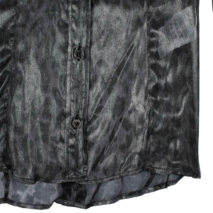 Pre Owned D and G Leopard Print Chiffon Top S