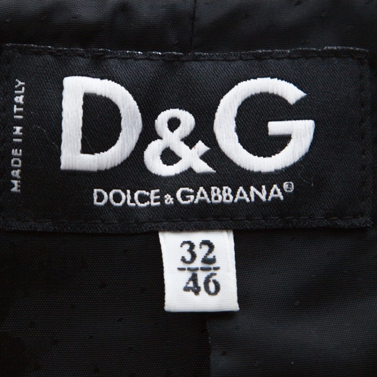 Pre Owned D&G Black Velvet Contrast Satin Lapel Detail Classic Blazer L 