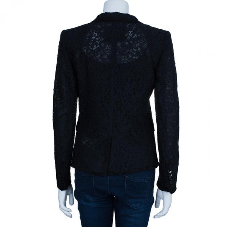 Pre Owned D and G Black Lace Single Breasted Blazer S