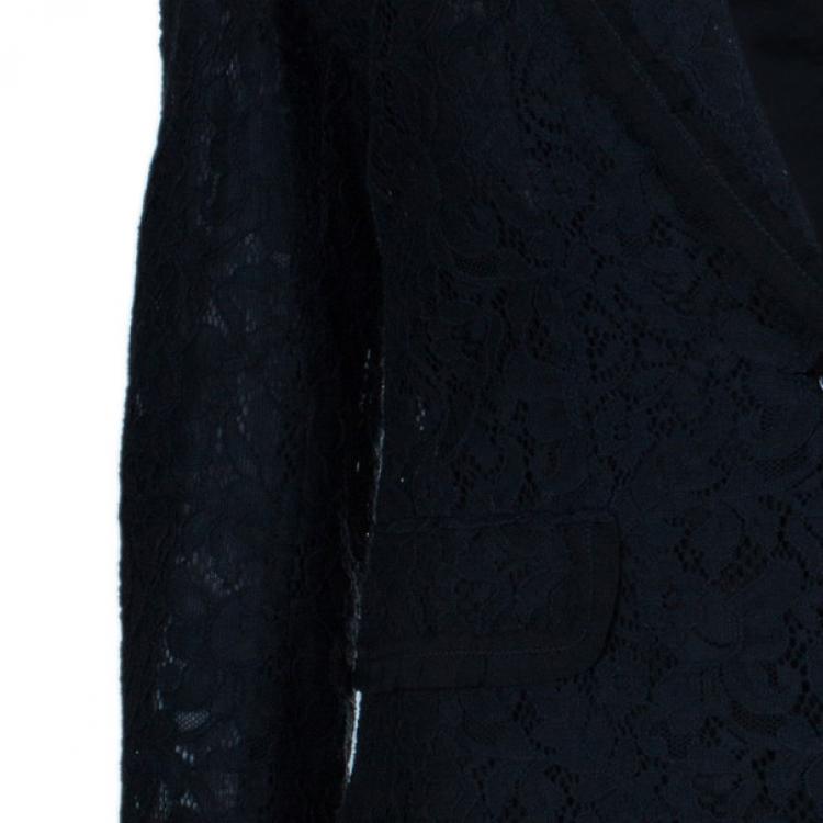 Pre Owned D and G Black Lace Single Breasted Blazer S