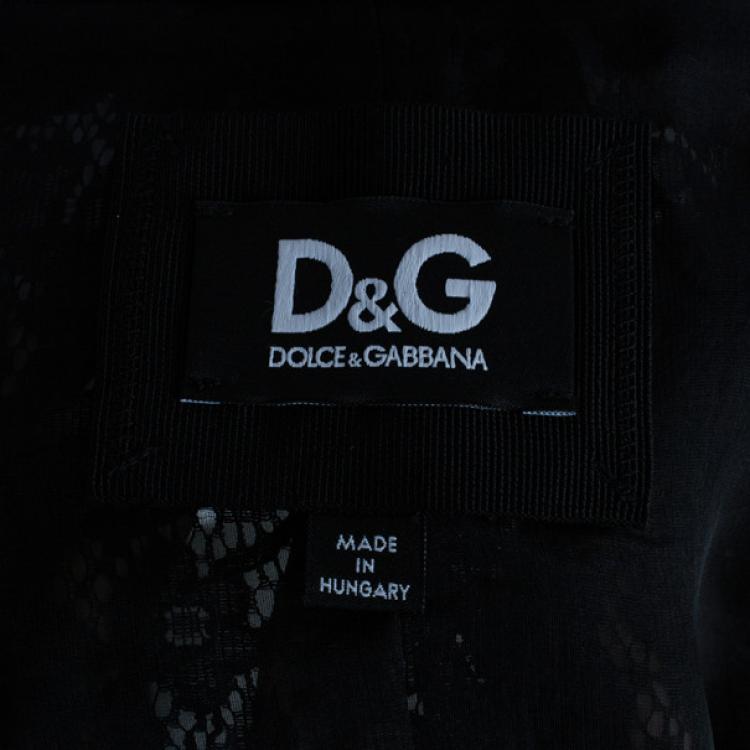 Pre Owned D and G Black Lace Single Breasted Blazer S