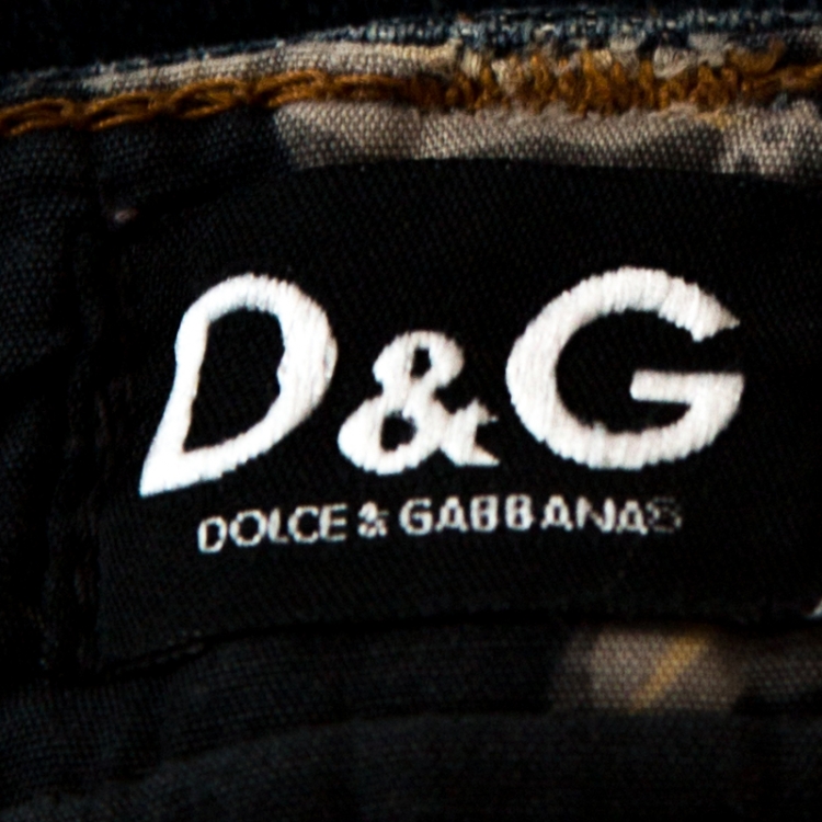 Pre Owned D&G Blue Denim Twisted Belt Loop Detail Straight Leg Jeans M 