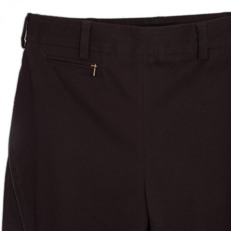 مملوكة مسبقًا D and G Brown Skinny Trousers with Leather Piping L