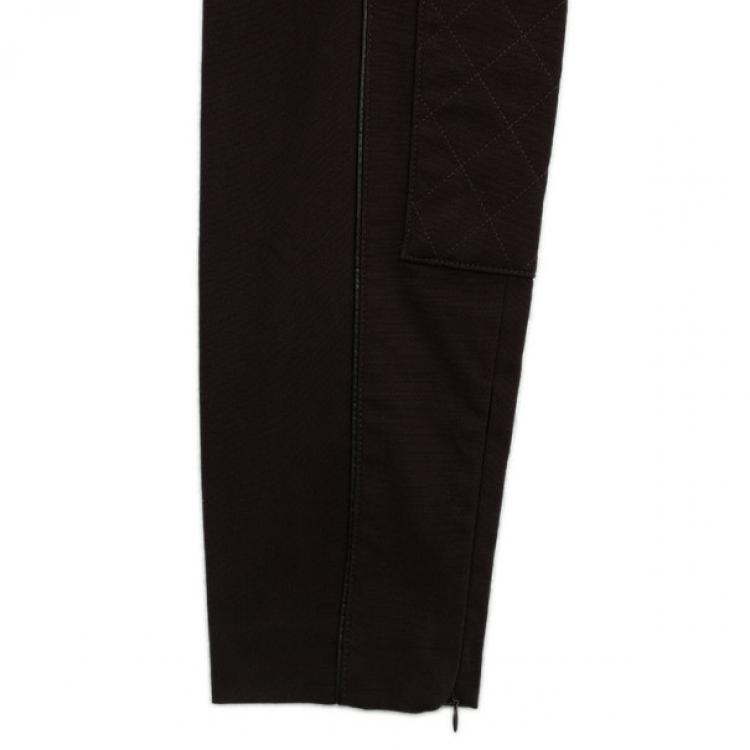 مملوكة مسبقًا D and G Brown Skinny Trousers with Leather Piping L