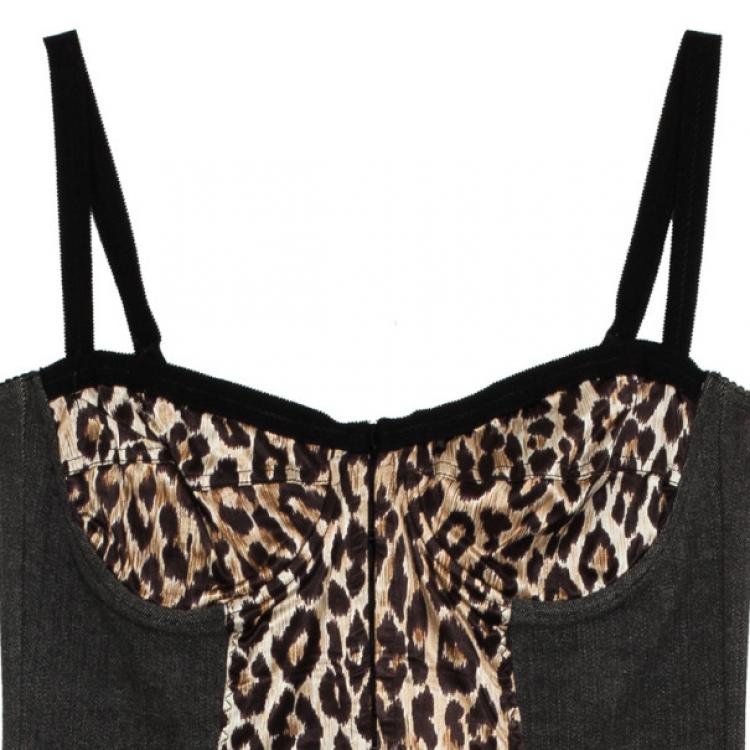 Pre Owned D and G Vintage Leopard Bustier Dress L
