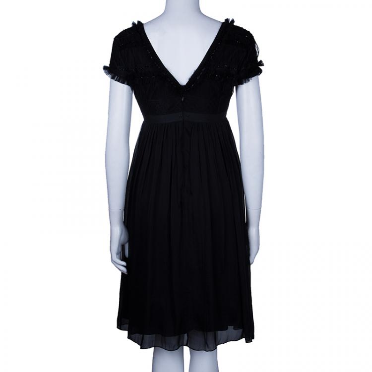 Pre Owned D&G Black Silk Sleeveless Dress S