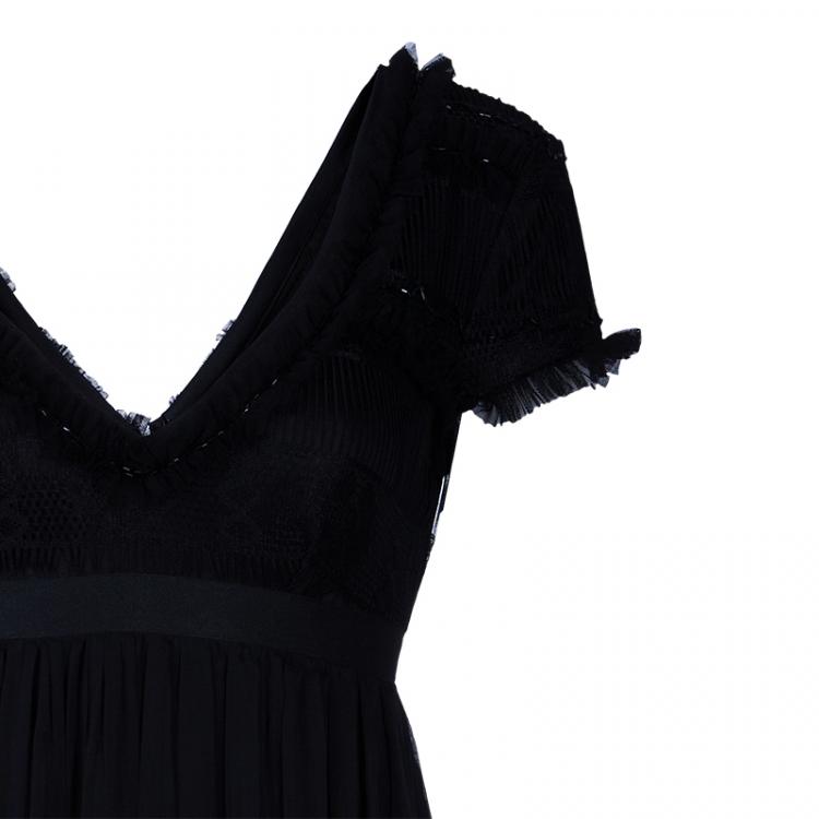 Pre Owned D&G Black Silk Sleeveless Dress S
