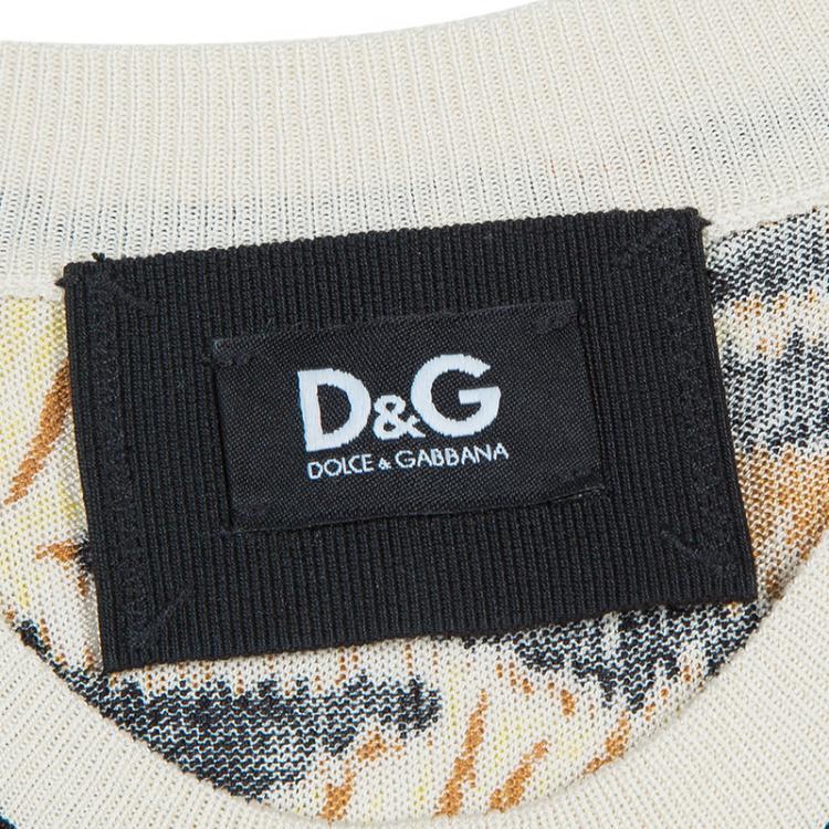 Pre Owned D&G Brown Animal Print Sleeveless Sweater S