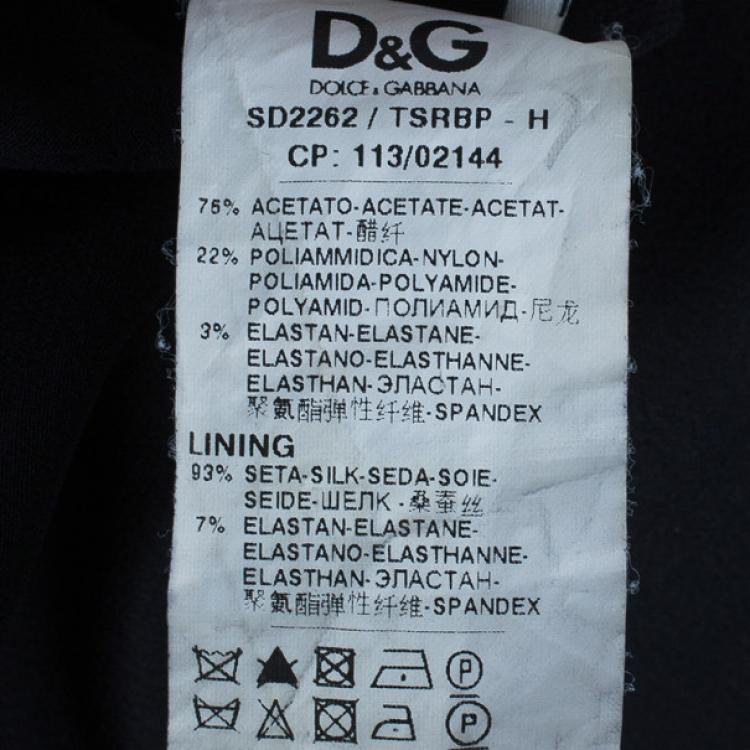 Pre Owned D and G Black Floral Sheath Dress S