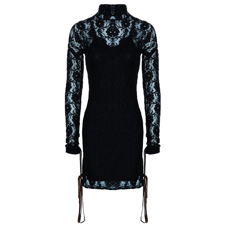 Pre Owned D&G Black Lace High Neck Dress S