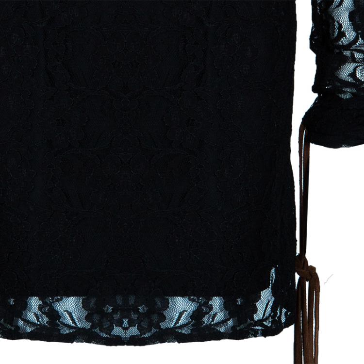 Pre Owned D&G Black Lace High Neck Dress S