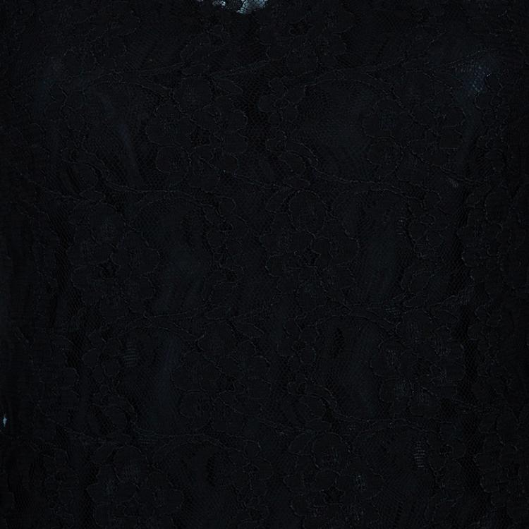 Pre Owned D&G Black Lace High Neck Dress S